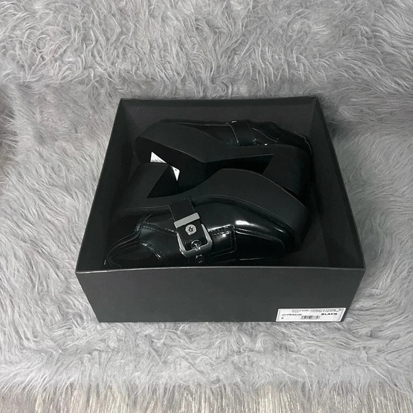 NIB LARROUDÉ Stewart Platform Oxford In Black Leather - Picture 9 of 13